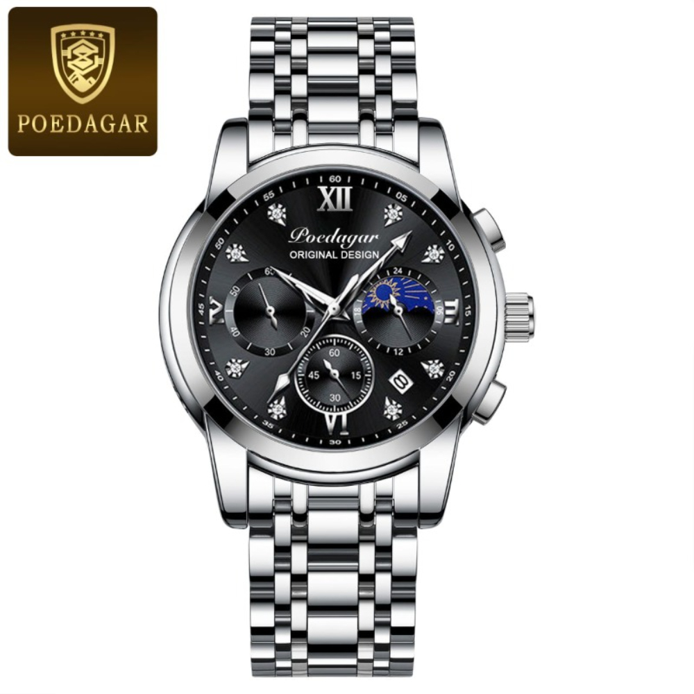 POEDAGAR 805 Fashion Date Quartz Men Watches Top Brand Luxury Male Clock Sport Mens Wristwatch Fashion Waterproof Luminous