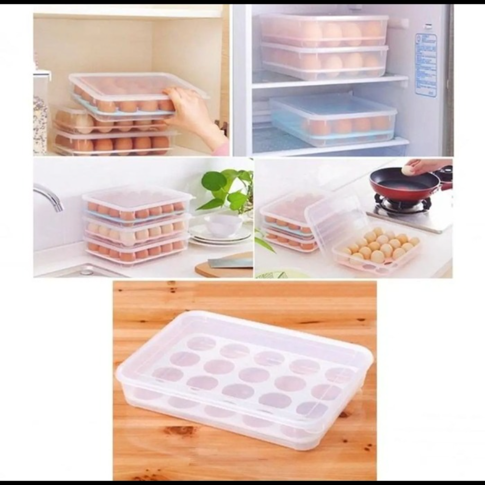20 grid plastic egg carton kitchen egg storage box eggs holder stackable freezer storage organizers egg storage container egg septy box