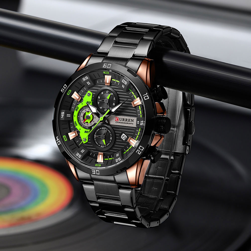CURREN 8402 Stainless Steel Watches for Mens Creative Fashion Quartz Watches Luminous Dial Casual Wristwatches