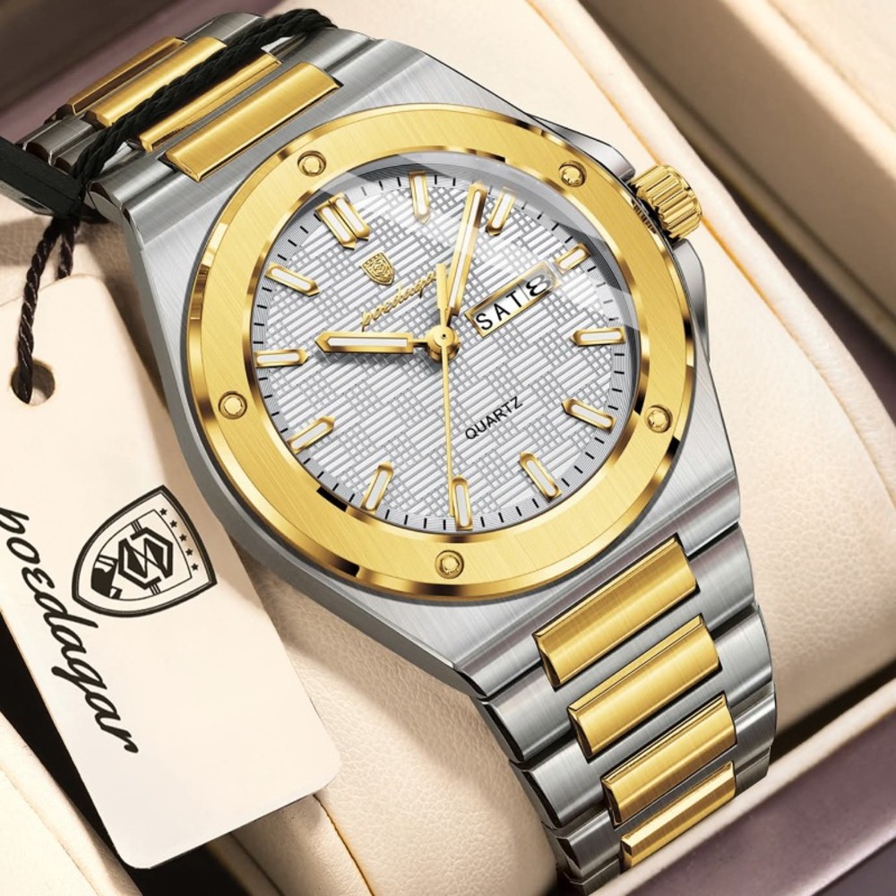 POEDAGAR 696 Nice Top Luxury Men Watch Week Luminous Man Wristwatch Quartz Stainless Steel Male Sport Waterproof Date Men’s Watches