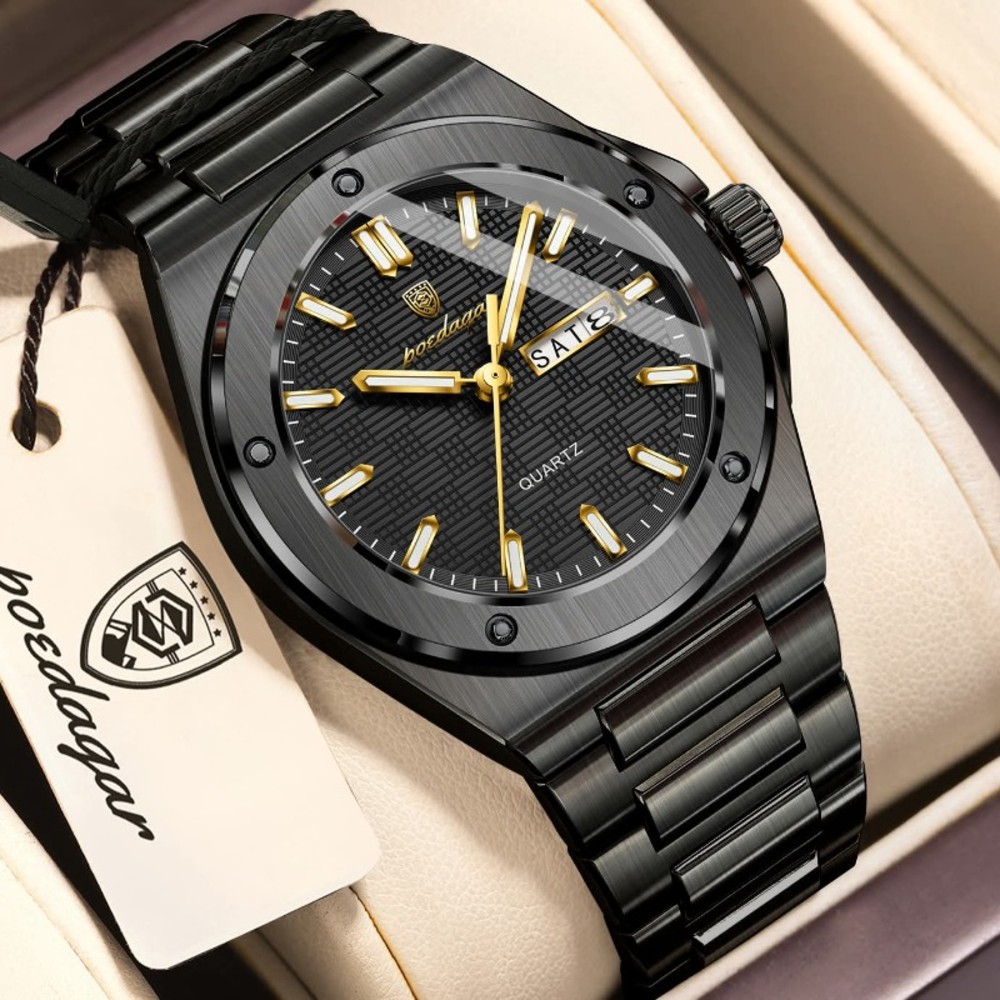 POEDAGAR 696 Nice Top Luxury Men Watch Week Luminous Man Wristwatch Quartz Stainless Steel Male Sport Waterproof Date Men’s Watches