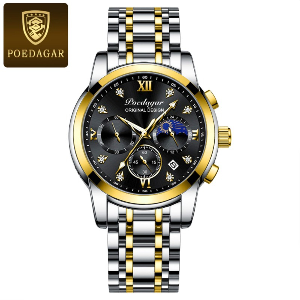 POEDAGAR 805 Fashion Date Quartz Men Watches Top Brand Luxury Male Clock Sport Mens Wristwatch Fashion Waterproof Luminous