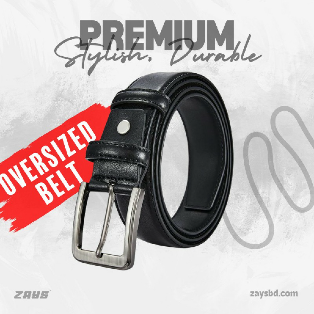 Zays Oversized Genuine Leather Belt for Men | Handcrafted 100% Full-Grain Leather | Durable & Adjustable Plus Size Belt (50"-70") | Classic Metal Buckle | Stylish Leather Belt for Jeans, Formal & Casual Wear | Perfect for Larger Waist Sizes 40" and Above