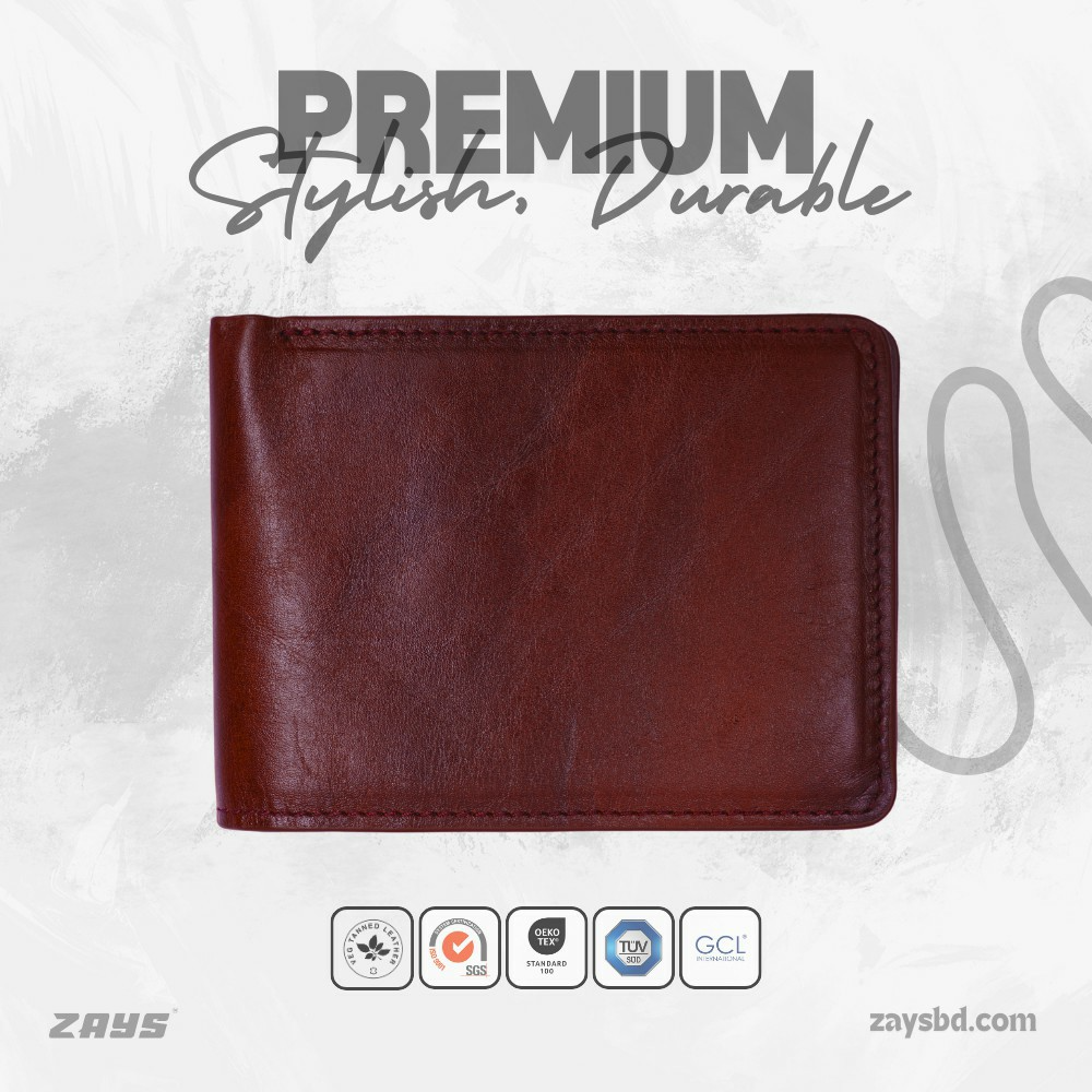 Zays Handcrafted Premium Eco-Friendly Leather Bifold Wallet – Slim, Durable & Stylish Short Wallet for Unisex – Top-Grain Leather, Compact & Lightweight