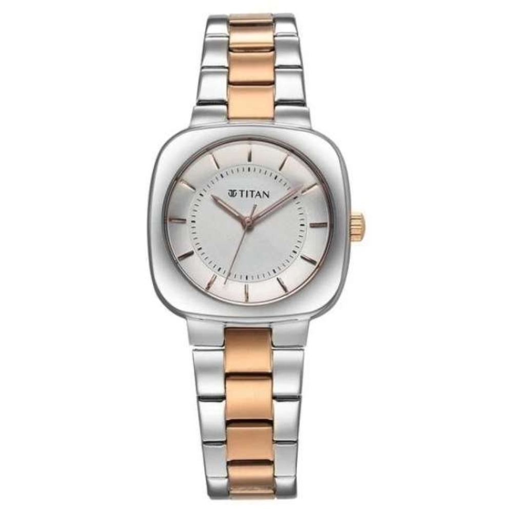 Titan Horizon Quartz Analog Silver Dial Stainless Steel Strap Watch For Women (95296KM01)