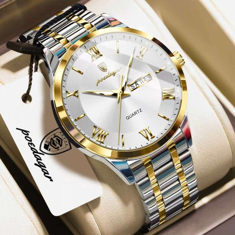 Poedagar 883 new Model Men's watch special discount unique design imported exclusive collection luxury fashion stainless steel waterproof quartz movement wrist-watch for Men