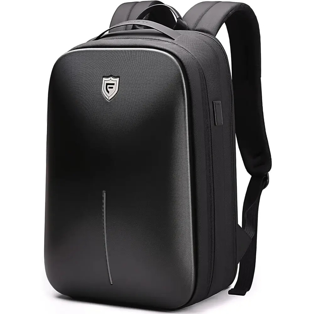 FENRUIEN 3208 Gaming Laptop Backpack 15.6 Inch, Expandable Hard Shell Backpack with USB Charging Port, Water Resistant Business Computer Backpack, Black