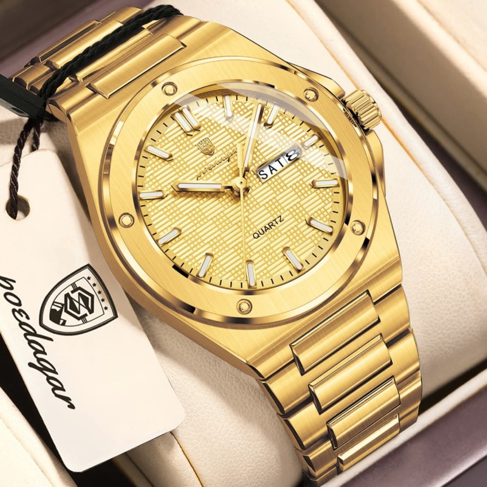 POEDAGAR 696 Nice Top Luxury Men Watch Week Luminous Man Wristwatch Quartz Stainless Steel Male Sport Waterproof Date Men’s Watches