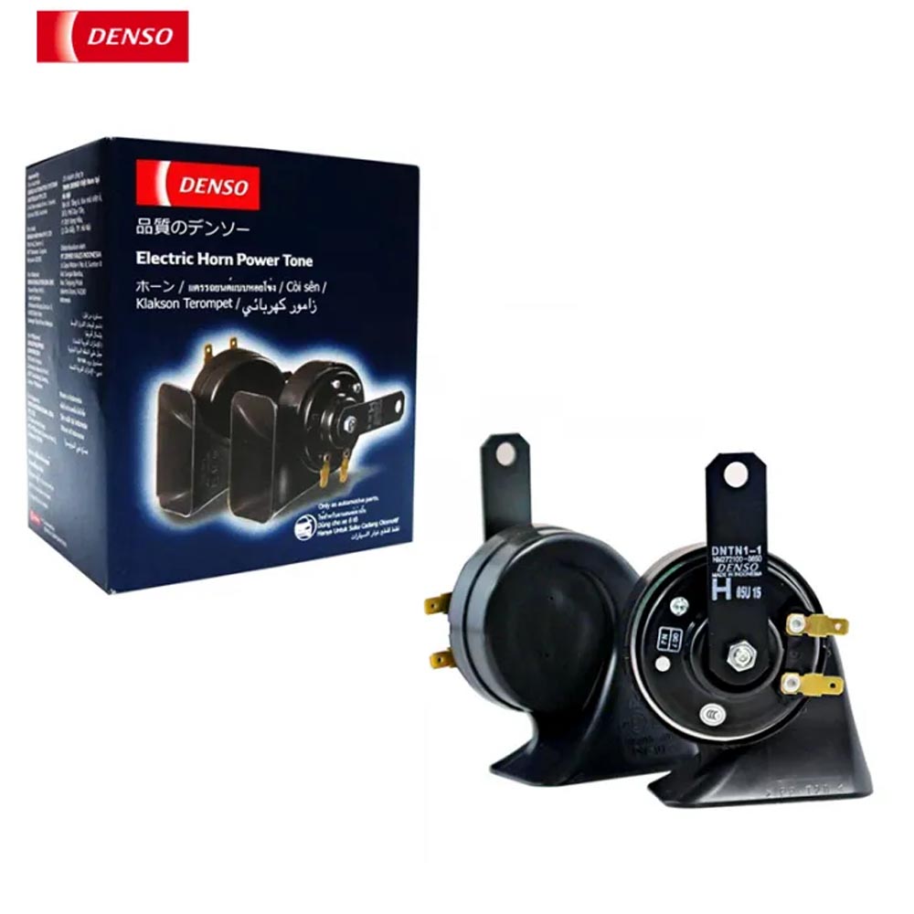 Denso 1 Pair (2 PC) Snail TRUMPET Loud POP Horn for Car and Motorcycle Water Resistant (Made in Malaysia) 12V DC