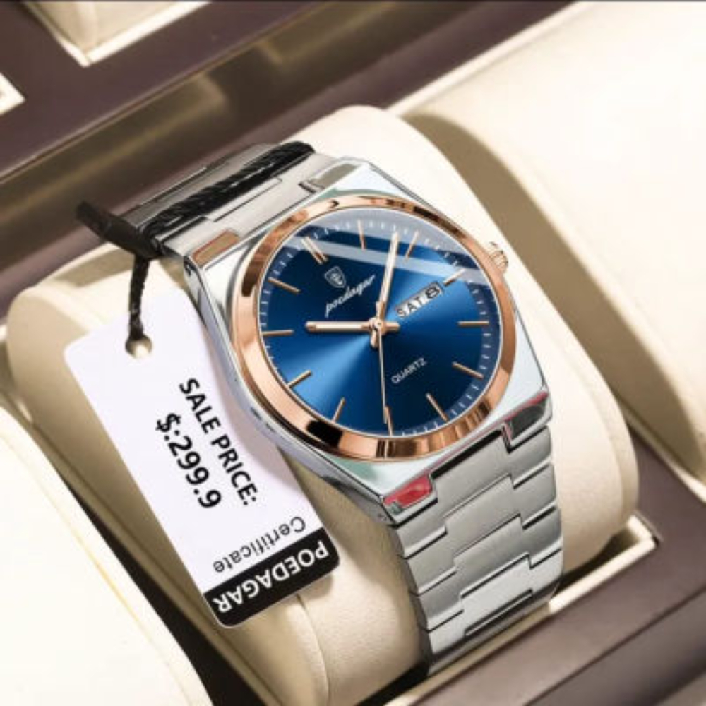 Poedagar New Model Men Watch Luxury Fashion Stainless Steel Quartz Movement Waterproof Wrist-Watch For Men (930)