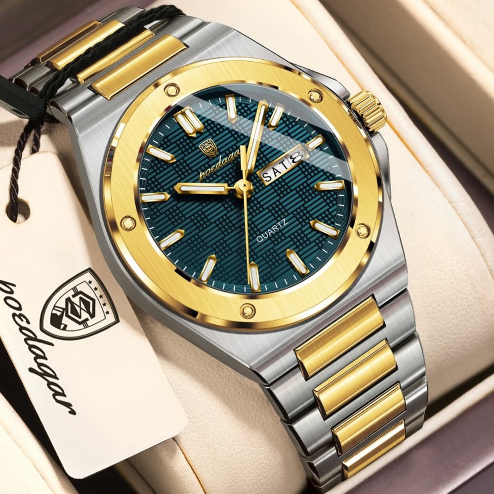 POEDAGAR 696 Nice Top Luxury Men Watch Week Luminous Man Wristwatch Quartz Stainless Steel Male Sport Waterproof Date Men’s Watches