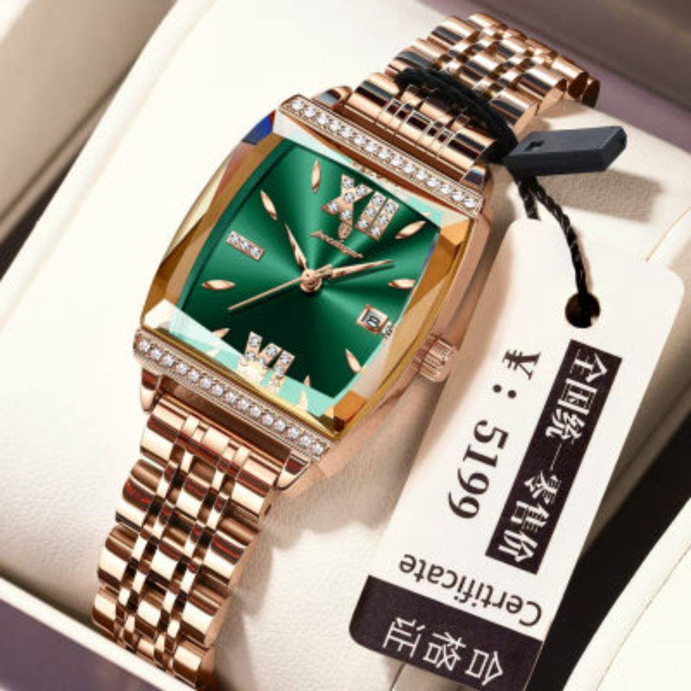 Poedagar 795 Luxury Ladies Premium Fashion Wrist Watch – Crystal Stones, Stainless Steel Strap, Date Display waterproof quartz