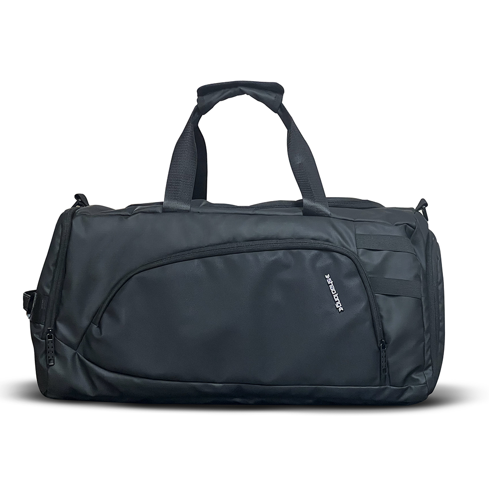 Premium Multi-Functional Water-Resistant 3-in-1 Travel Duffle Bag & Backpack with Dedicated Shoe Compartment (Black) SBH19