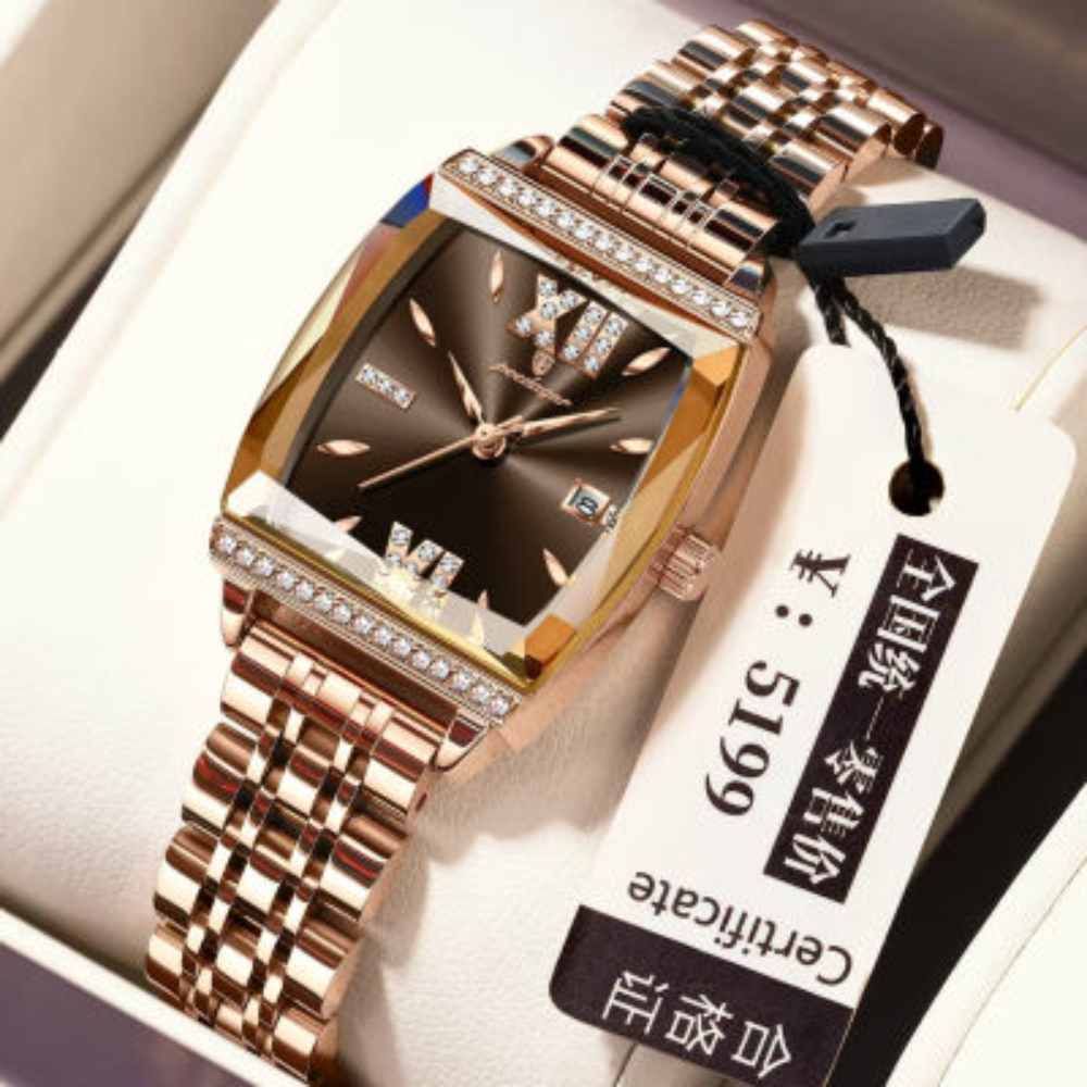 Poedagar 795 Luxury Ladies Premium Fashion Wrist Watch – Crystal Stones, Stainless Steel Strap, Date Display waterproof quartz