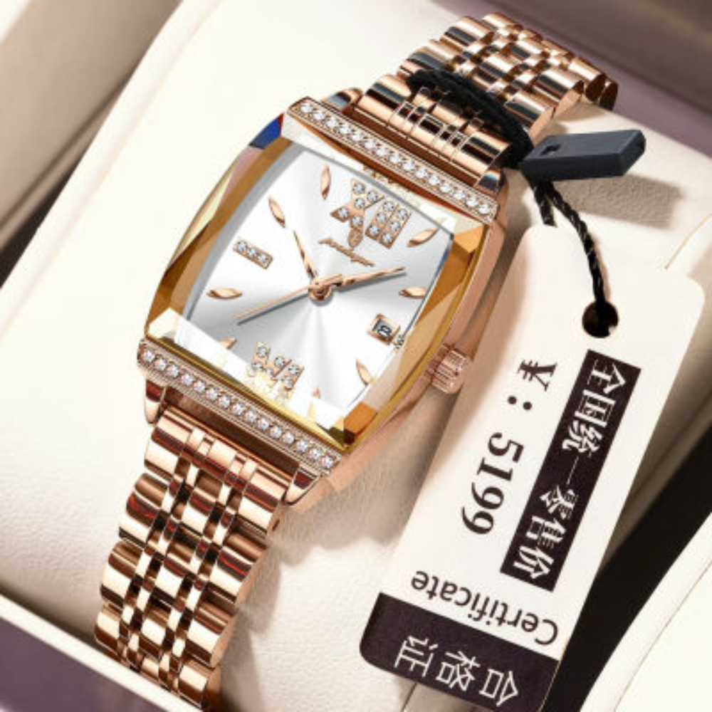 Poedagar 795 Luxury Ladies Premium Fashion Wrist Watch – Crystal Stones, Stainless Steel Strap, Date Display waterproof