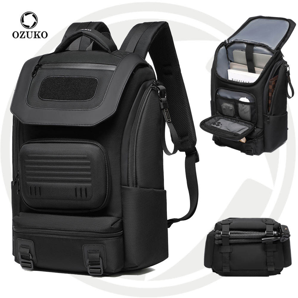 Ozuko 9840 Men’s Backpack Breathable Mesh Shoulder Straps, Waterproof Bike Commutting Bag for Cycling, Climbing & Daily Use