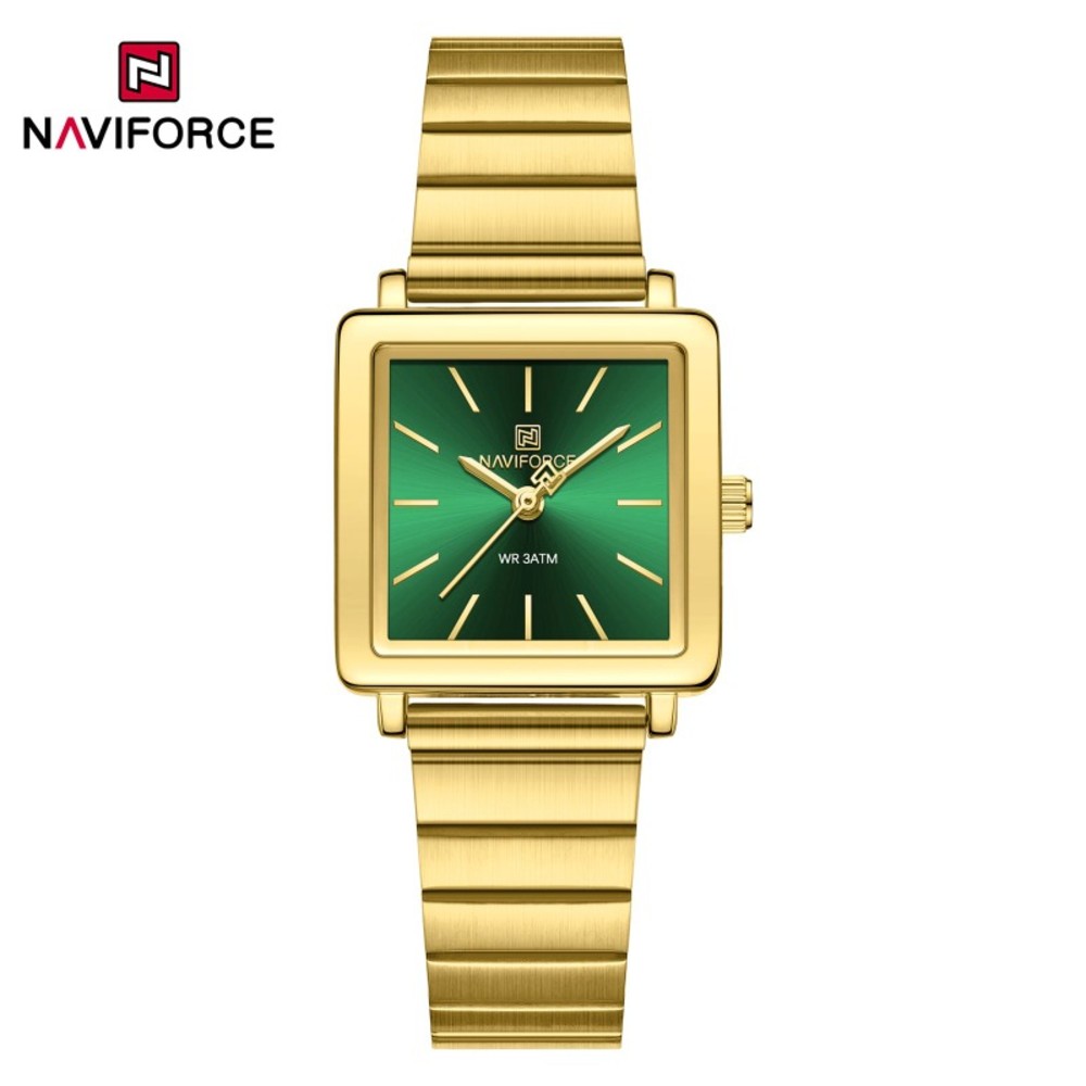 NAVIFORCE NF5048 Stylish Square Women’s Watch with Japanese Quartz Movement and Stainless Steel Strap