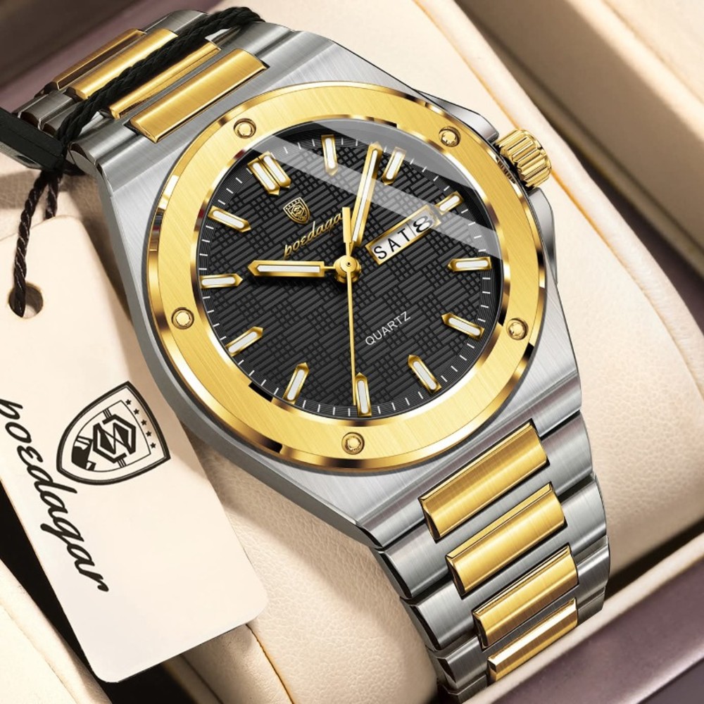 POEDAGAR 696 Nice Top Luxury Men Watch Week Luminous Man Wristwatch Quartz Stainless Steel Male Sport Waterproof Date Men’s Watches